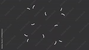 Big explosion white line animation. Burst smoke animated icon. Fire fog extension. Boom splash effect. Isolated illustration on dark background. Transition alpha video. Motion graphic
