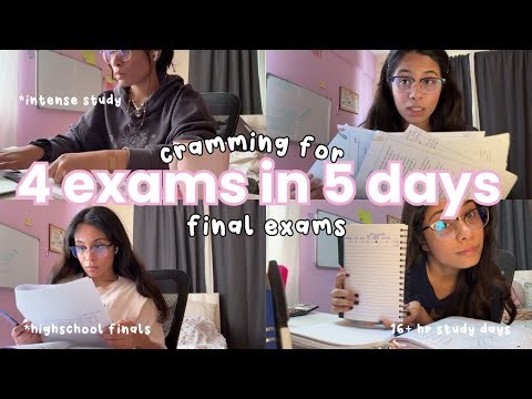 CRAM WITH ME for 4 FINALS in 5 DAYS 😭 board exams, intense last minute study vlog, 4 am all nighters