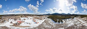 Aerial above Polebridge, Montana 360 Panorama | 360Cities