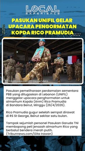 Pasukan UNIFIL Gelar Upacara Pengormatan untuk Kopda Rico Pramudia yang Gugur akibat Serangan Israel