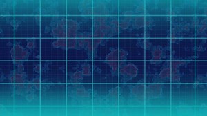 Animated blue grid background with a planet motif, digital glowing grid landscape suitable for motion graphics about futuristic technology, big data concepts, and network connections.