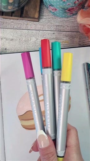 How to layer paint markers 🍩🩷 #art #drawing #painting #shorts