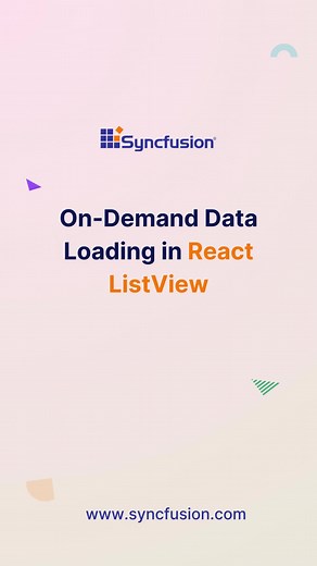 Effortlessly load data in our React ListView for the current viewport with on-demand loading while scrolling. Discover more: https://syncfusion.pulse.ly/m4u6lmp6rs #react #listview #scrolling #lazyloading | Syncfusion | Facebook