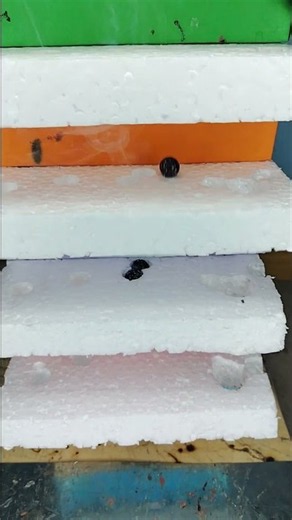 1000°c''Hot Iron Ball on foam tower 🔥 #Thermocol #short #Asmr #experiment