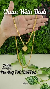 Rs799/- Goldplated 30 Inch chain with Thali. 30 inch chain only 650/- Thali only 199/- | Queen Galaxy Collections