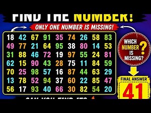 Only 1% Can Find Number 41! 🤯 Ultimate Number Search Challenge | Can You Spot It?