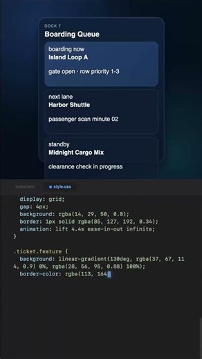 Boarding Queue #code #css #shorts