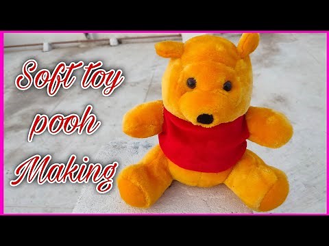how to make soft toy pooh/soft toys making tutorial/soft toy pooh