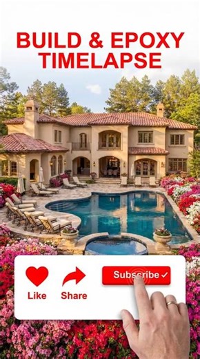 💦✨ Building a Luxury Resort Pool: Epic Construction Timelapse 🌴#top #timelapse #satisfying #pool