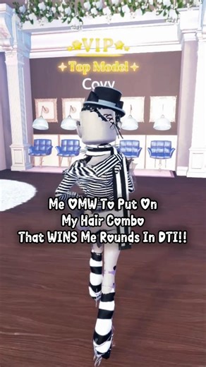 Me OMW to put on my Hair Combo that WINS me rounds in DTI #dresstoimpress #dti #dtiroblox #shorts