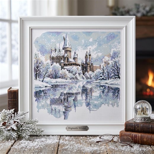 Counted Cross Stitch Pattern Pdf, Magic School Cross Stitch Art, Winter Embroidery Design for Nursery Room, Wizard Castle Cross Stitch Chart - Etsy UK