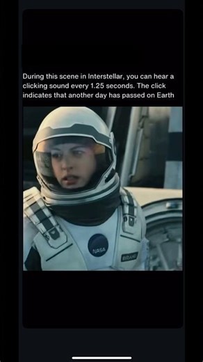 in Interstellar, you hear a clicking sound every 1.25 seconds. indicates another day passed on Earth