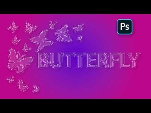 Easy Glass Text & Logo Effect in Photoshop – Butterfly Design Tutorial