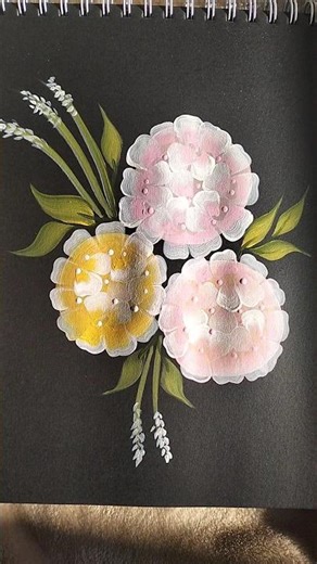 SIMPLE FLOWER PAINTING tutorial for beginners: hydrangea edition 🩷 #shorts #viralshorts