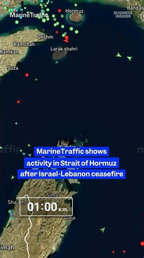 Vessel traffic is open to commercial ships following a #ceasefire deal in Lebanon. #straitofhormuz