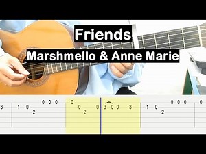 Friends Guitar Tutorial (Marshmello & Anne Marie) Melody Guitar Tab Guitar Lessons for Beginners