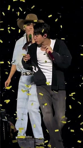Jin Gets Confetti in His Mouth While Singing “Dynamite” 😂 #btslive #lasvegas #day3
