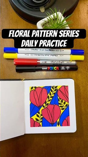 Day 7/15 | Easy Floral Pattern Series | Anyone Can Draw #floral #pattern #art #artshorts
