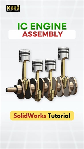 IC Engine Assembly | SolidWorks Tutorial for Beginners #shorts