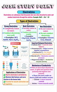 8.2K views · 62 reactions | Electrolytes: How ions split, move, and carry electric current in solutions. Quick notes for stronger chemistry basics. #Electrolytes #ChemistryNotes #Ionization #Conductivity #ScienceReels #Electrochemistry #StudyNotes #ExamPrep | Josh Study point | Facebook
