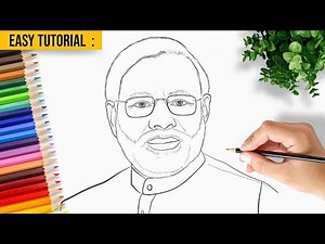 Narendra Modi Drawing Tutorial || Easy PM Modi Drawing Tutorial || Modi News Today || Sankar Art