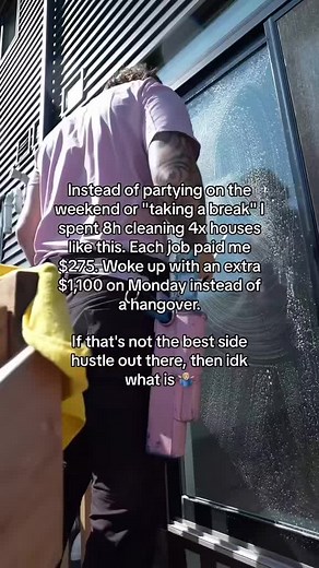 While everyone else is partying on the weekends, I spent 8 hours cleaning 4 houses like this 💪💰 #SideHustle #WeekendGrind