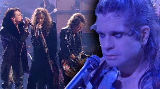 2.4M views · 78K reactions | Ozzy Osbourne was honored by YUNGBLUD, Steven Tyler, Joe Perry and Nuno Bettencourt at the MTV VMAs.  | Entertainment Tonight | Facebook