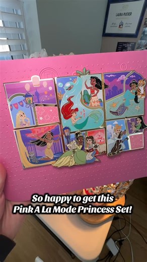 Laura Ngo Pucker on Instagram: "Showing off my new Pink A La Mode Disney princess puzzle pins and my heart is SO full right now 💖🧩👑 I’m obsessed with how gorgeous this set is, and I’m beyond grateful for my friend Kim for not only spotting them, but also trading to help me complete the whole collection. I love, love, LOVE these pins and they seriously make me so happy every time I look at them ✨ 👉 Are you team trader or team collector? Tell me your favorite princess pin and tag a friend you’