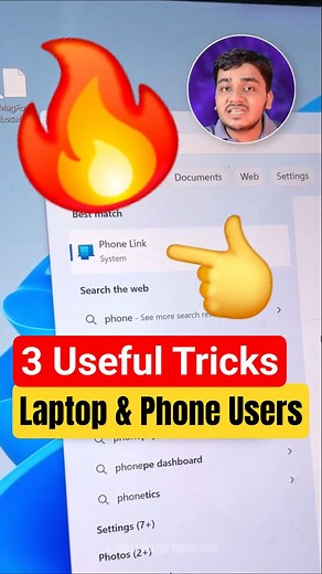 Mobile Phone और Laptop Users के लिए 3 Amazing Tricks! 🔥 #reels #laptop #smartphonetricks #techtips #pc #tech #chaskaforyou Agar aap bhi Android Mobile Phone aur Windows Laptop dono prayog karte ho, to aapko ye 3 amazing tricks jarur try karni chahiye- 1. Phone Link- Ye Windows Laptop ka ek feature hain jisse aap apne Phone ki Notifications aur Calls ko easily apne Laptop par bhi access kar paoge. 2. Camo Studio- Ye application se aap apne Phone ke camera ko Laptop mein webcam ke rup mein prayog
