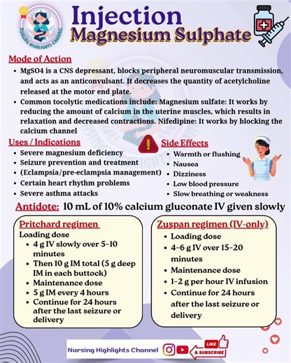 💉 Magnesium Sulphate #norcet #aiims #kgmu #sgpgi #injection #magnesium #rml #labour #pregnancy
