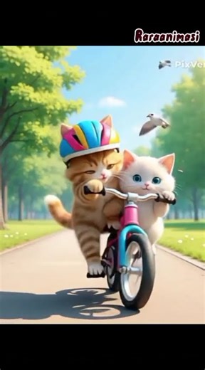 kucing bersepedah #cat #shorts #ai