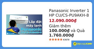 Máy lạnh Panasonic CU/CS-PU9AKH-8 Inverter 1 HP giá tốt