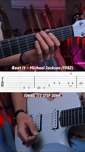Try this easy iconic guitar riff⚡🎸 Beat It - Michael Jackson | GUITAR TUTORIAL🎶 • Save & try it later • #guitarriff #guitarra #guitarlesson #beatit #michaeljackson | Mario Mailool