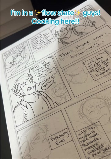 Finally got the motivation to keep drawing and doing the line art for this comic! Yippee!! #oc#comic#flowstate#comiccreator