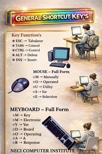 General knowledge computer science #computer #msword #keyboard #2026shortcuts #education | NECI Computer Institute