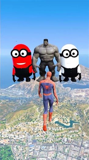 GTA 5 Crazy Water Ragdolls Spiderman Jump Fails Ep #shorts