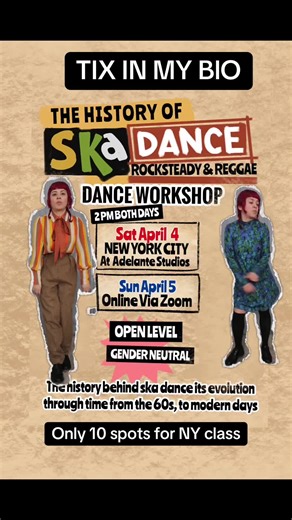 Ska dance workshop in NYC and online