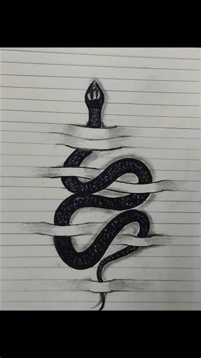 How to Draw a 3D Snake 🐍 | Day 20/100 | Easy Optical Illusion Drawing #shorts #drawing #art