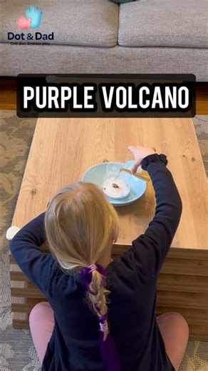 We Made a Purple Volcano at Home! 🌋 Easy Science for Kids