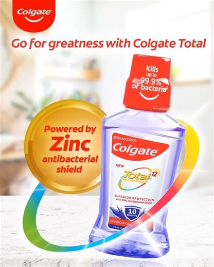 #GoForGreatness with Colgate Total Toothpaste Mouthwash for Antibacterial Protection