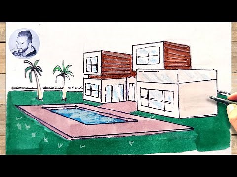 Tuto comment dessiner une villa facile