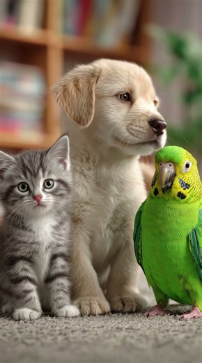 Cat, Dog, and Parrot Meet for the First Time | Adorable Animal Friendship