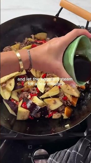 Thai beef, eggplant & basil stir-fry ✨ #recipe #cooking