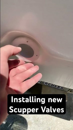 Installing new scupper valves on Boston Whaler #thruhull #boatrepair #boatrestoration