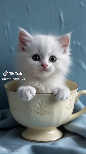 Why Is This Cat So Upset in a Cup? #Tatcha #cute #funny #fyp #trending #viral #cat #kitty #kitten