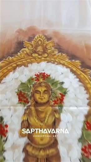 Hand Painting Guruvayurappan on a Saree 🎨 | Vishu Special Kerala Saree