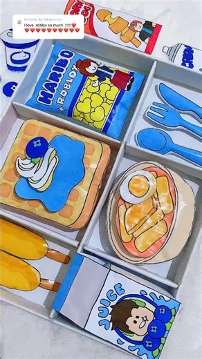 PACKING PAPER SQUISHY LUNCH BOX (roblox edition) 🍱🥯🩵 #shorts #papersquishy #lunchbox #roblox