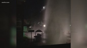 Geyser explodes from water leak across from S&WB power plant