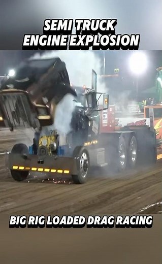 Big rig loaded drag racing / Semi truck engine explosion #truck #truckdriver #heavyduty #18wheeler