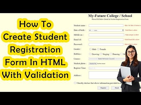 Create A Student Registration Form In HTML With Validation | Student Registration Form In HTML Code